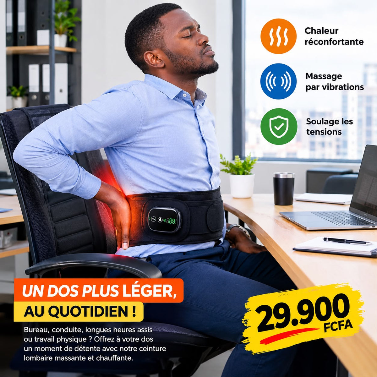 Ceinture Lombaire Massante - Chauffante™